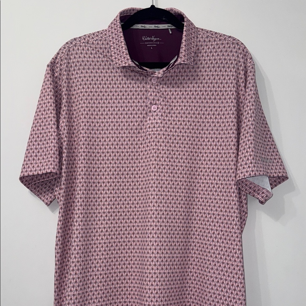 Walter Hagen Patterned Pink Polo Shirt ✨⚡️